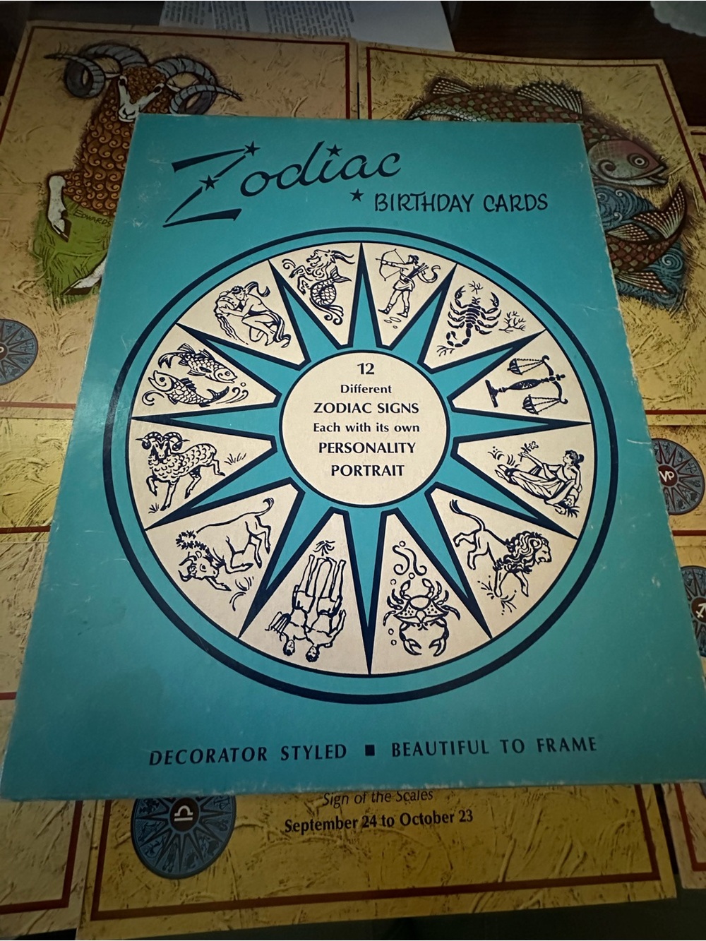 Vintage Zodiac Birthday Cards - Horoscope Set
